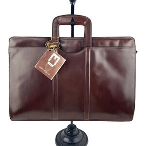 NEW Michael Scott Smooth Leather Briefcase Computer Bag Burgundy Attaché Case
